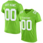 Custom Authentic Football Jersey - Personalized Neon Green & White, Team Name & Number Personalized Neon Green White Mesh