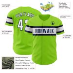 Personalized Neon Green White-Navy Baseball Jersey - Authentic Design for Fans Personalized Neon Green White-Navy Authentic