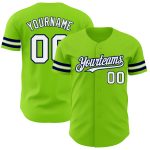 Custom Name and Number Authentic Baseball Jersey in Neon Green White-Navy - Personalized Team Jersey Personalized Neon Green