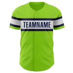 Personalized Neon Green White-Navy Baseball Jersey - Authentic Design for Fans Personalized Neon Green White-Navy Authentic