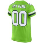 Personalized Neon Green White-Navy Mesh Authentic Football Jersey Team Custom Name and Number