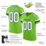Personalized Neon Green White-Navy Mesh Authentic Football Jersey Team Custom Name and Number