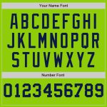 Personalized Neon Green White-Navy Pinstripe Authentic Split Fashion Baseball Jersey Team Custom Name and Number