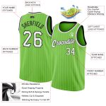 Custom Neon Green and Black Pinstripe Basketball Jersey with Name and Number Personalized Neon Green White Pinstripe White-Black