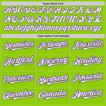Personalized Neon Green White-Purple 3 Colors Arm Shapes Authentic Baseball Jersey Team Custom Name and Number