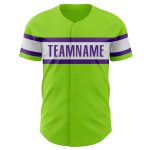 Personalized Neon Green White-Purple Authentic Baseball Jersey