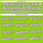Custom Personalized Neon Green Baseball Jersey with White-Purple Design, Your Name and Number Authentic Team Apparel Personalized