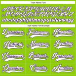 Custom Name and Number Jersey - Personalized Neon Green White-Purple Hockey Lace Design Personalized Neon Green White-Purple