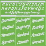 Personalized Basketball Jersey in Neon Green and White - Round Neck Design Personalized Neon Green White Round Neck Basketball