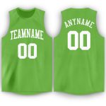 Custom Name Number Basketball Jersey Neon Green White Round Neck Personalized Team Apparel Personalized Neon Green White