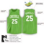 Custom Name Number Basketball Jersey Neon Green White Round Neck Personalized Team Apparel Personalized Neon Green White