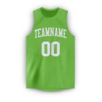Custom Name Number Basketball Jersey Neon Green White Round Neck Personalized Team Apparel Personalized Neon Green White