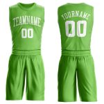 Personalized Basketball Jersey Neon Green White Round Neck Suit Personalized Neon Green White Round Neck Suit Basketball