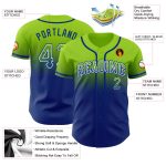 Personalized Neon Green White-Royal Authentic Fade Fashion Baseball Jersey