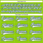 Custom Name and Number Neon Green White-Royal Hockey Lace Neck Jersey - Personalized Team Apparel Personalized Neon Green