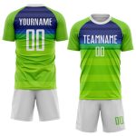 Custom Sublimation Soccer Jersey with Personalized Name & Number - Neon Green White-Royal Team Uniform Personalized Neon