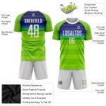 Custom Sublimation Soccer Jersey with Personalized Name & Number - Neon Green White-Royal Team Uniform Personalized Neon