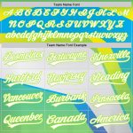 Personalized Neon Green White-Sky Blue 3D Pattern Design Abstract Sport Authentic Baseball Jersey Team Custom Name and Number