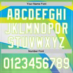 Personalized Neon Green White-Sky Blue 3D Pattern Design Abstract Sport Authentic Baseball Jersey Team Custom Name and Number