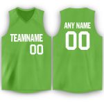Personalized Neon Green V-Neck Basketball Jersey for Men and Women Personalized Neon Green White V-Neck Basketball Jersey