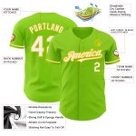 Custom Name Number Authentic Baseball Jersey Neon Green White Yellow Design Personalized Neon Green White-Yellow Authentic