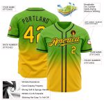 Custom Name Number Baseball Jersey - Personalized Neon Green Yellow Black Authentic Fade Fashion Personalized Neon Green