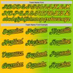 Custom Name Number Unisex Softball Jersey in Neon Green Yellow-Black Gradient, Two-Button Fashion Style Personalized Neon