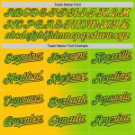 Customizable Neon Green Yellow-Navy Gradient Softball Jersey for Teams - Personalized Name and Number, Unisex, Two-Button Design
