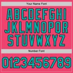 Personalized Neon Pink Aqua-Black 3D Pattern Design Gradient Style Twinkle Star Authentic Baseball Jersey Team Custom Name and Number