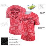 Personalized Neon Pink Black 3D Pattern Design Summer Holiday Fruit Performance T-Shirt Team Custom Name and Number