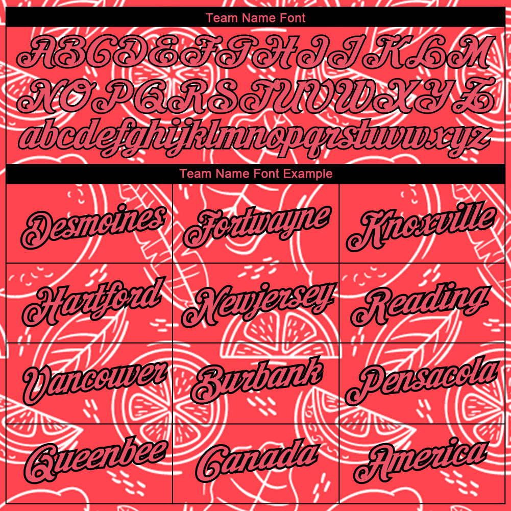 Personalized Neon Pink Black 3D Pattern Design Summer Holiday Fruit Performance T-Shirt Team Custom Name and Number Personalized Neon Pink Black 3D Pattern Design Summer Holiday Fruit Performance T-Shirt Team Custom Name and Number - Image 3