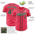 Personalized Neon Pink Green-White Authentic Baseball Jersey Team Custom Name and Number