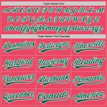 Custom Neon Pink and Kelly Green Authentic Baseball Jersey with Personalized Name and Number Personalized Neon Pink Kelly