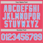 Personalized Neon Pink Light Blue-White Authentic Baseball Jersey Team Custom Name and Number