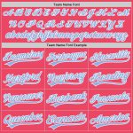 Personalized Neon Pink Light Blue-White Authentic Baseball Jersey Team Custom Name and Number