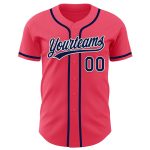 Personalized Custom Name and Number Baseball Jersey in Neon Pink Navy-White Authentic Design Personalized Neon Pink Navy-White
