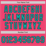 Personalized Neon Pink Pinstripe Aqua-Black Authentic Fade Fashion Baseball Jersey Team Custom Name and Number