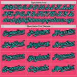 Personalized Neon Pink Pinstripe Aqua-Black Authentic Fade Fashion Baseball Jersey Team Custom Name and Number