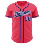 Personalized Neon Pink Royal-White Authentic Baseball Jersey Team Custom Name and Number