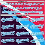Personalized Neon Pink Sky Blue Purple-White 3D Pattern Design Abstract Sport Authentic Baseball Jersey Team Custom Name and Number
