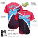 Personalized Neon Pink Sky Blue Purple-White 3D Pattern Design Abstract Sport Authentic Baseball Jersey Team Custom Name and Number