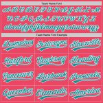 Custom Name and Number Personalized Baseball Jersey - Neon Pink Teal-White Authentic Team Apparel Personalized Neon Pink