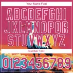 Custom Team T-Shirt with Personalized Name & Number, Neon Pink 3D Animal Crane Design Personalized Neon Pink White 3D Pattern
