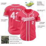 Custom Name and Number Authentic Baseball Jersey in Neon Pink and White - Personalized Team Apparel Personalized Neon Pink