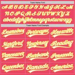 Personalized Neon Pink White-Yellow Authentic Baseball Jersey Team Custom Name and Number