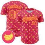 Custom Name Number Baseball Jersey 3D Pattern Fruit Banana Neon Pink Yellow Design Authentic Team Apparel Personalized Neon