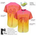 Personalized Neon Pink Yellow 3D Pattern Design Hawaii Palm Trees Authentic Baseball Jersey Team Custom Name and Number