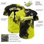 Personalized Neon Yellow Black-White 3D Pattern Design Abstract Brush Stroke Authentic Baseball Jersey Team Custom Name and Number