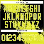 Personalized Neon Yellow Black-White 3D Pattern Design Abstract Brush Stroke Performance T-Shirt Team Custom Name and Number