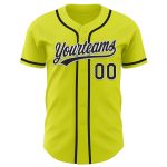 Personalized Neon Yellow Black-White Authentic Baseball Jersey Team Custom Name and Number